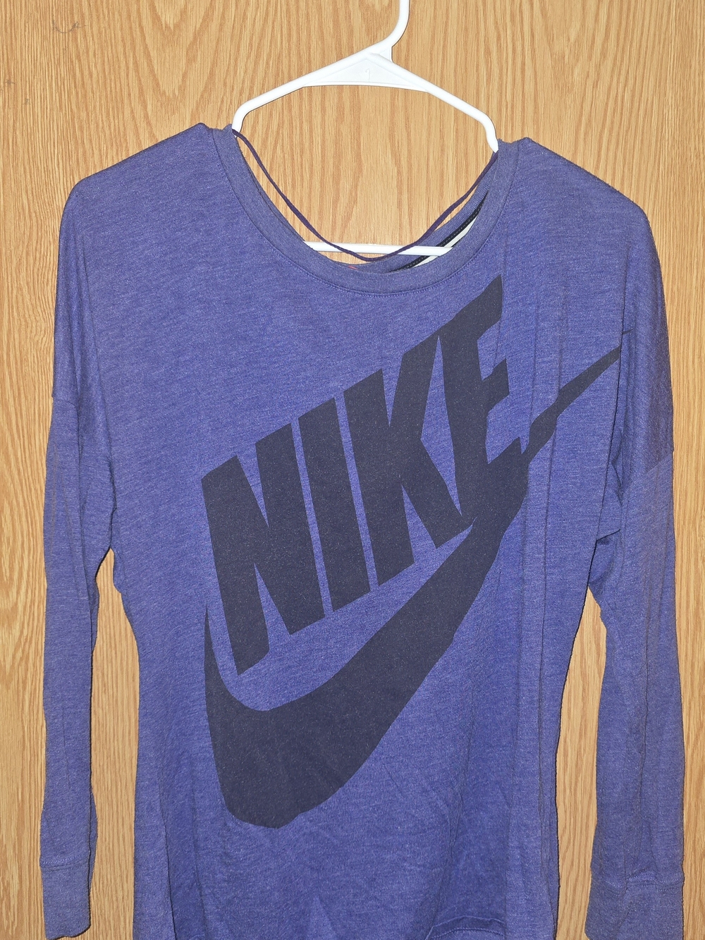 Nike Women's Purple Long-Sleeve Logo Top